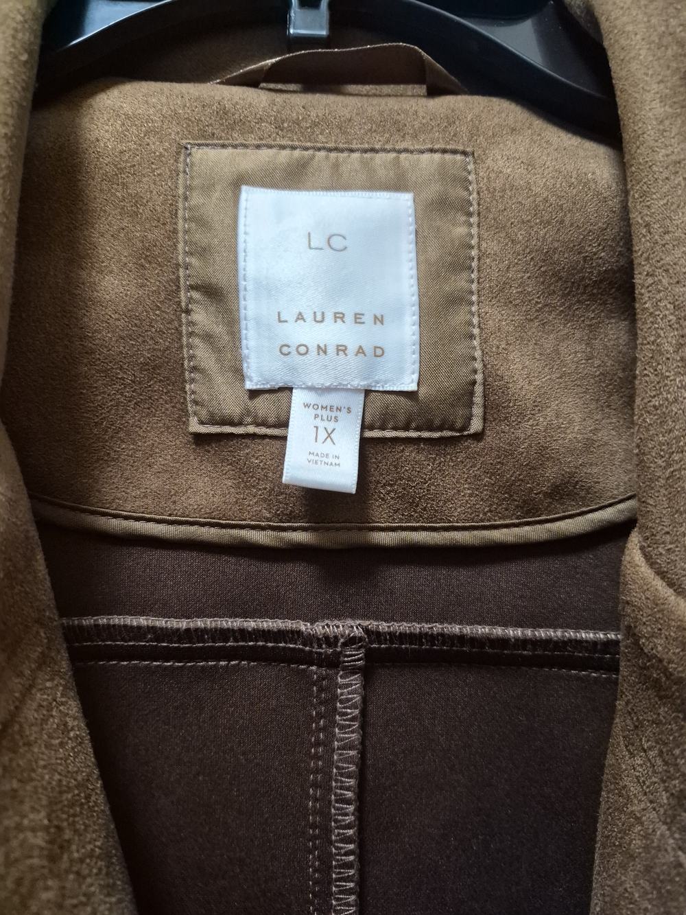 LC Lauren Conrad Asymmetric Faux Suede Moto Jacket - Brown - Picture 6 of 10